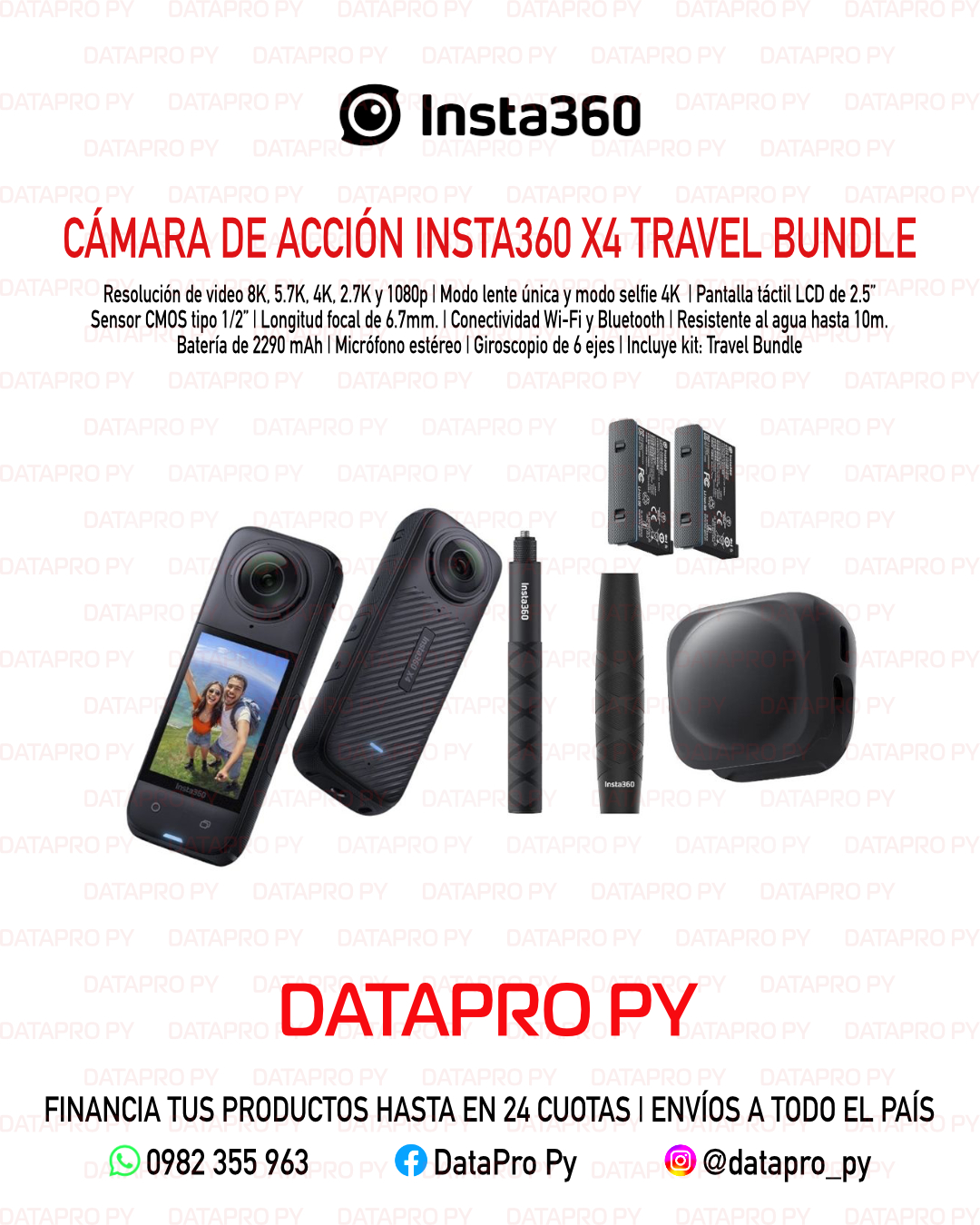 Cámara de Acción Insta360 X4 Travel Bundle